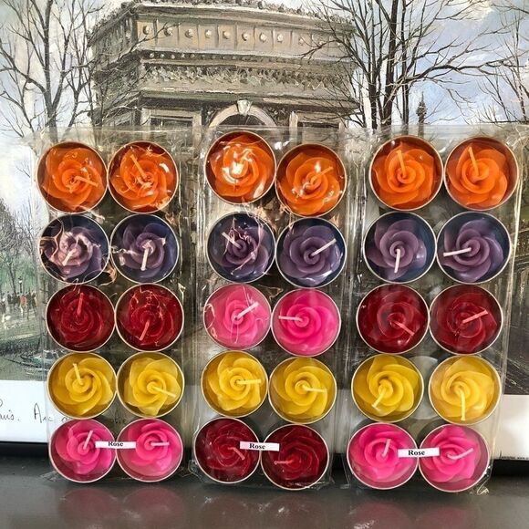 NWOT: Rose Tea-light Candle Set‎ - Picture 1 of 7